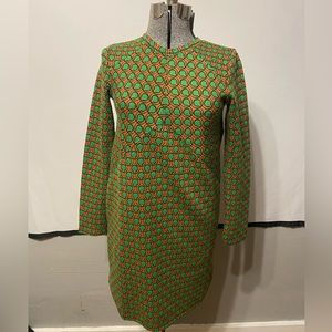 Maeve Green and Orange Geo-Print Mini Dress